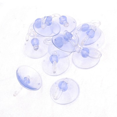 Unique Bargains Home Bathroom PVC Plastic Suction Cup Hook Clear Blue 12 Pcs