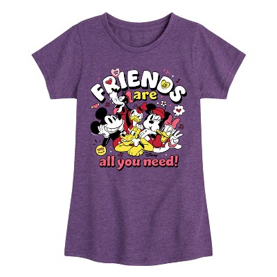 Girls' - Disney - Friends Are All You Need Fitted Short Sleeve Graphic T-Shirt