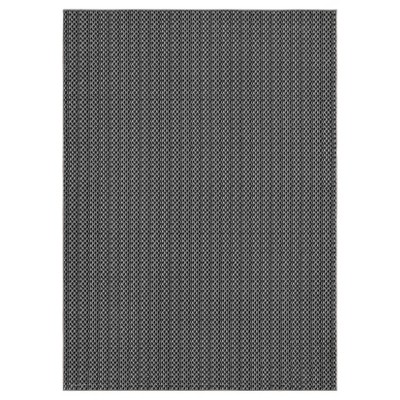 8x10 Printed Area Rug, Realistic Braided-Look Textured Rugs, Machine Washable Non-Slip Indoor Carpet for Living Room Bedroom, Home Decor, Black tone