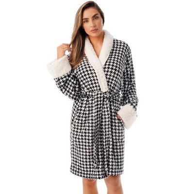 Just Love Womens Plush Printed Plaid Robe | Ladies Bathrobe