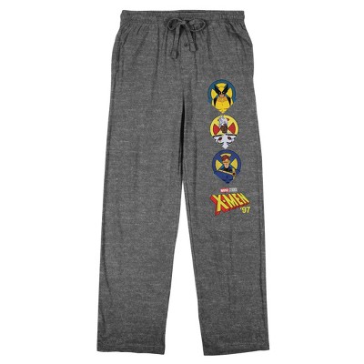 X-Men '97 Wolverine Storm & Cyclops In Logos Men's Gray Heather Sleep Pajama Pants