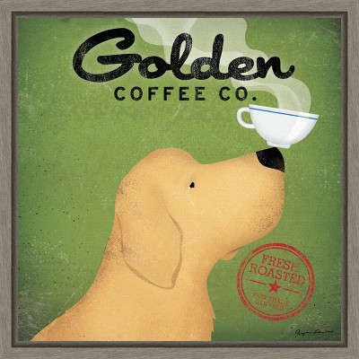 Amanti Art Golden Dog Coffee Co by Ryan Fowler Framed Canvas Wall Art