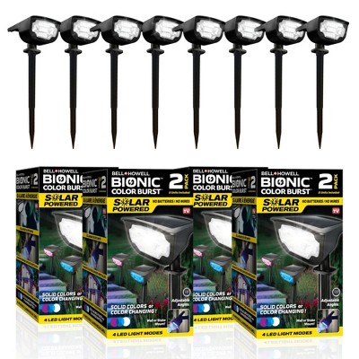 Bell + Howell Bionic Color Burst Solar Powered Waterproof Pathway Lights- 2 Pack