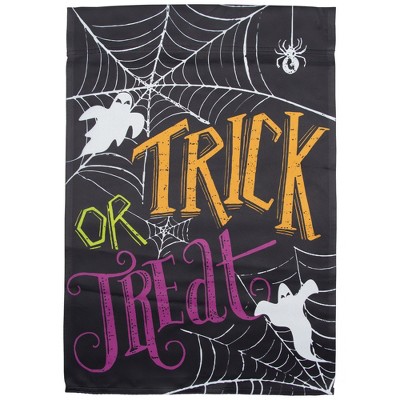 Northlight Spider Webs and Ghosts Trick or Treat Halloween Outdoor Garden Flag - 18" x 12.5"