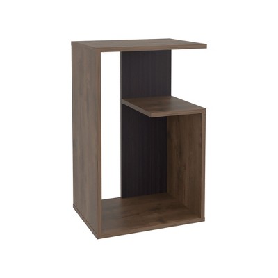 Zeus & Ruta Modern 25'' High End Table with Open Storage Shelves