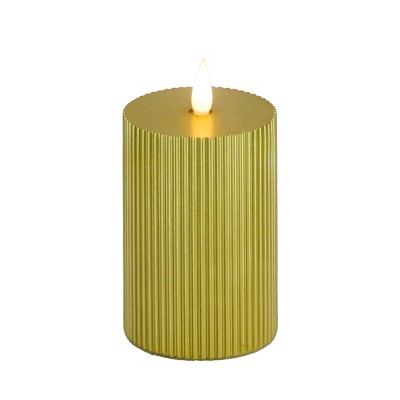 9" HGTV LED Real Motion Flameless Gold Candle Warm White Lights - National Tree Company