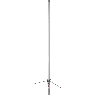 Tram® Pre-Tuned 144 MHz–148 MHz VHF/430 MHz–460 MHz UHF Amateur Dual-Band Base Antenna with White Fiberglass, 1477 in Silver