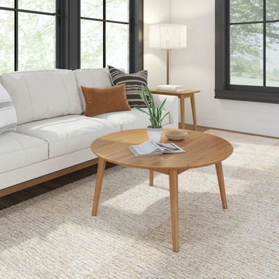 Plank+Beam Solid Wood Mid Century Modern Coffee Table, 36" Coffee Tables for Living Room