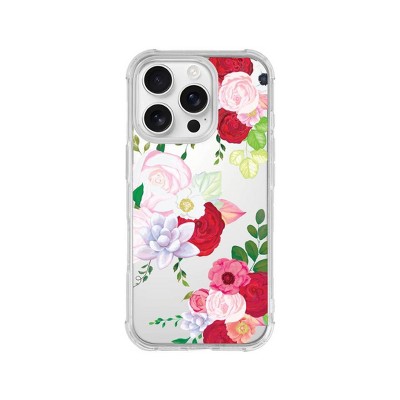 Centon iPhone 16 Pro 'Red Flower Garden' Case Tough Edge - Clear