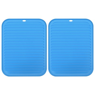 Unique Bargains Dish Drying Mat Set Under Sink Drain Pad Heat Resistant Suitable for Kitchen 2 Pcs