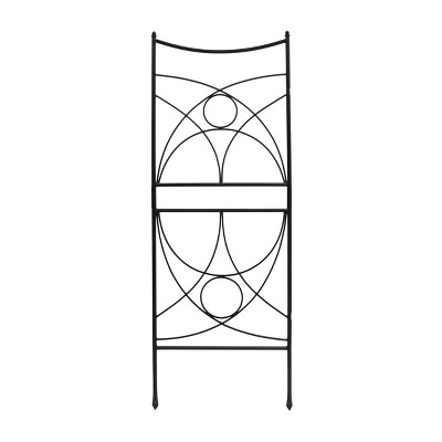Achla Designs 86.25"H Powdercoated Wrought Iron Outdoor Garden Aurora Trellis Black