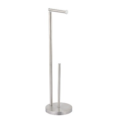 Cameo Bathroom Toilet Paper Free Standing - Tissue Roll Holder, Stainless Steel Rustproof, Non-Slip Stable Stainless Steel Base