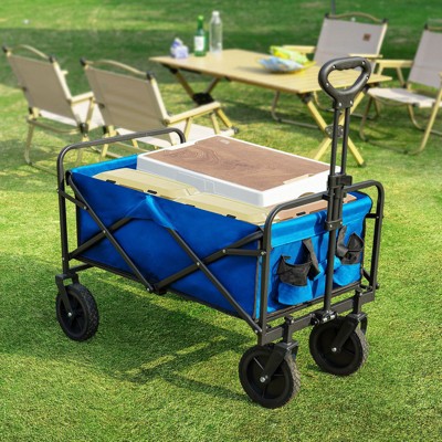 Heavy-Duty All-Terrain Folding Wagon - 330 lb Capacity for Camping/Grocery Shopping