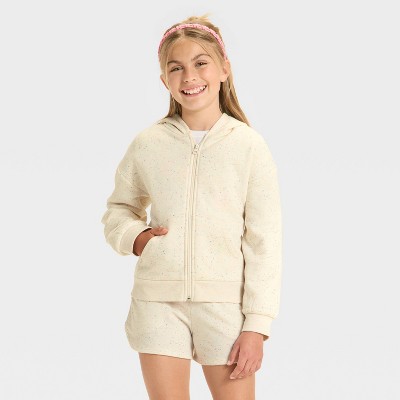 Girls' Zip-Up Fleece Hooded Sweatshirt - Cat & Jack™