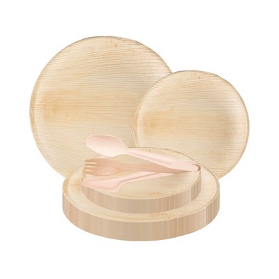 Smarty Had A Party Round Palm Leaf Eco Friendly Disposable Wedding Set - 200 Sets