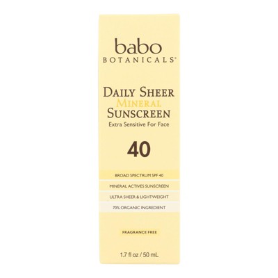 Babo Botanicals Daily Sheer Mineral Sunscreen SPF 40 - 1.7 fz