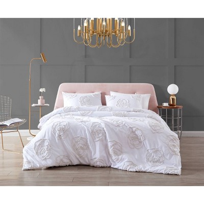 Rambling Rose Duvet Cover Set Snow White - Betseyville