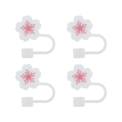 Unique Bargains Begonia Flower Straw Cover Cap 4 Pcs