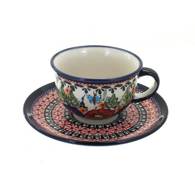 Blue Rose Polish Pottery 775-836 Zaklady Cup & Saucer