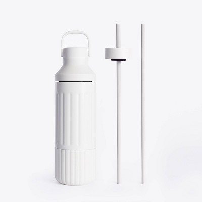 Beast Health Dual Cap Stainless Steel Hydration Bottle 25oz Cloud White