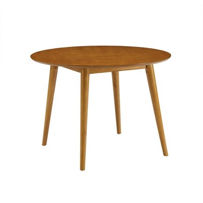 FurniFact,Stylish Round Dining Table in Acorn Finish for Compact Dining Spaces