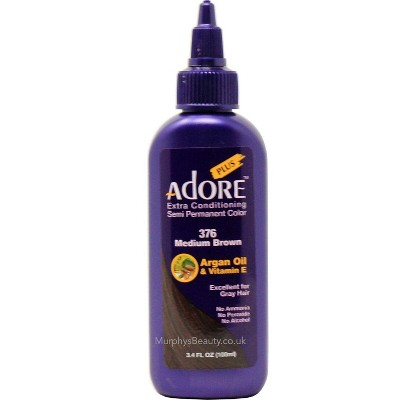 Adore PLUS Semi Permanent Hair Color - 376 MEDIUM BROWN - Extra Conditioning Haircolor Dye