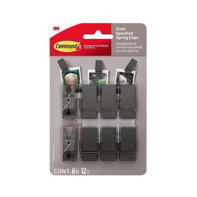 Command Spring Clips 8 Hooks and 12 Strips