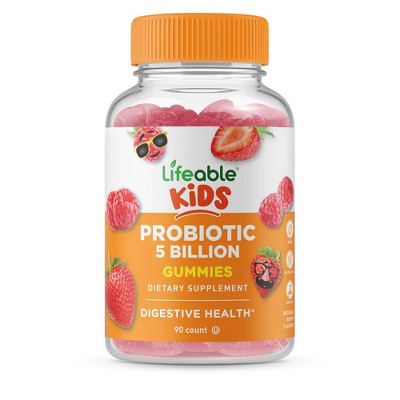 Lifeable Probiotic for Kids, for Digestive Health, Vegan, 90 Gummies