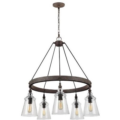 Generation Lighting Loras 28 1/2" Weathered 5-Light Ring Chandelier