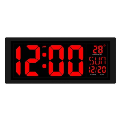 14.5" Digital Daylight Savings Self-Set Wall Clock - The Chicago Lighthouse: Modern Analog, Indoor Use, Recycled Plastic