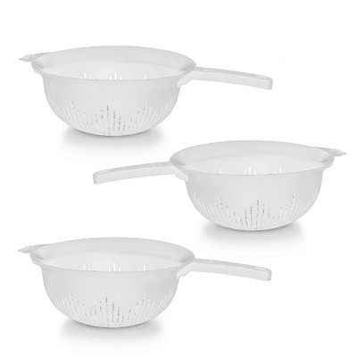 YBM Home 9.75 Inch Deep Plastic Colander (31-1130), Pack of 3