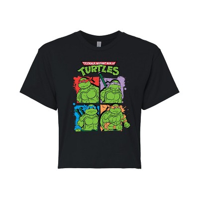 Women's - Teenage Mutant Ninja Turtles - Street Grid Cropped Graphic T-Shirt