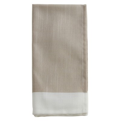 Saro Lifestyle Banded Border Polyester Table Napkins (Set of 12)