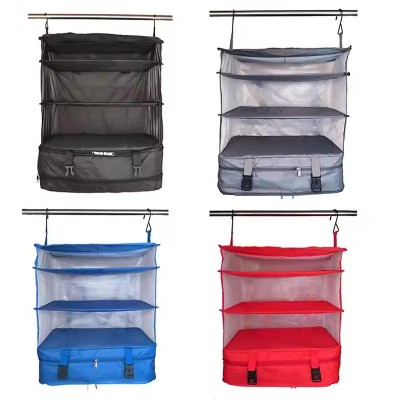Maison Products Space Saving Travel Luggage Organizer and Packing Cube With Built In Hanging Shelves and Laundry Storage Compartment - Large