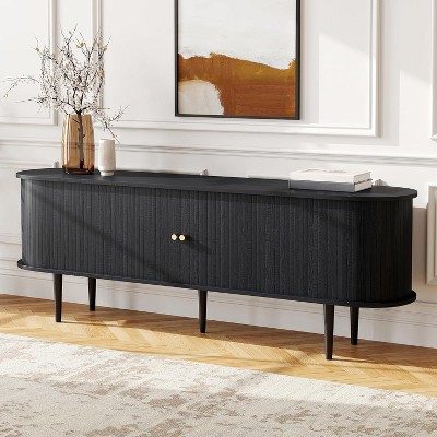 AMERLIFE 70" TV Stand with Solid Wood Legs