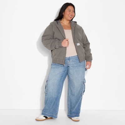 Women's Canvas Hooded Utility Jacket - Wild Fable™